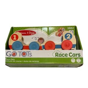 Melissa & Doug GO Tots Race Cars Only Wooden Toddler Toy Set 2-Piece 12m+ 30737‎